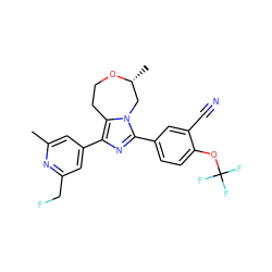 Cc1cc(-c2nc(-c3ccc(OC(F)(F)F)c(C#N)c3)n3c2CCO[C@H](C)C3)cc(CF)n1 ZINC001772641680