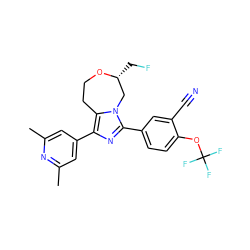 Cc1cc(-c2nc(-c3ccc(OC(F)(F)F)c(C#N)c3)n3c2CCO[C@H](CF)C3)cc(C)n1 ZINC001772611872