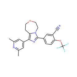 Cc1cc(-c2nc(-c3ccc(OC(F)(F)F)c(C#N)c3)n3c2CCOCC3)cc(C)n1 ZINC001772574719