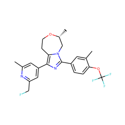 Cc1cc(-c2nc(-c3ccc(OC(F)(F)F)c(C)c3)n3c2CCO[C@H](C)C3)cc(CF)n1 ZINC001772574213