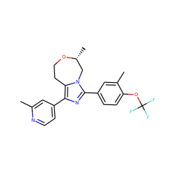 Cc1cc(-c2nc(-c3ccc(OC(F)(F)F)c(C)c3)n3c2CCO[C@H](C)C3)ccn1 ZINC000220970001