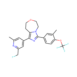 Cc1cc(-c2nc(-c3ccc(OC(F)(F)F)c(C)c3)n3c2CCOCC3)cc(CF)n1 ZINC001772645236