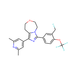 Cc1cc(-c2nc(-c3ccc(OC(F)(F)F)c(CF)c3)n3c2CCOCC3)cc(C)n1 ZINC001772636688