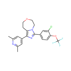 Cc1cc(-c2nc(-c3ccc(OC(F)(F)F)c(Cl)c3)n3c2CCOCC3)cc(C)n1 ZINC001772596095