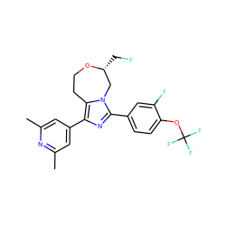 Cc1cc(-c2nc(-c3ccc(OC(F)(F)F)c(F)c3)n3c2CCO[C@H](CF)C3)cc(C)n1 ZINC001772602914