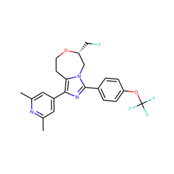 Cc1cc(-c2nc(-c3ccc(OC(F)(F)F)cc3)n3c2CCO[C@H](CF)C3)cc(C)n1 ZINC001772604010