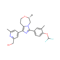 Cc1cc(-c2nc(-c3ccc(OC(F)F)c(C)c3)n3c2CCO[C@H](C)C3)cc(CO)n1 ZINC001772633030