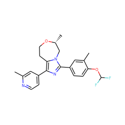 Cc1cc(-c2nc(-c3ccc(OC(F)F)c(C)c3)n3c2CCO[C@H](C)C3)ccn1 ZINC000220970073