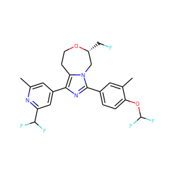 Cc1cc(-c2nc(-c3ccc(OC(F)F)c(C)c3)n3c2CCO[C@H](CF)C3)cc(C(F)F)n1 ZINC001772635580