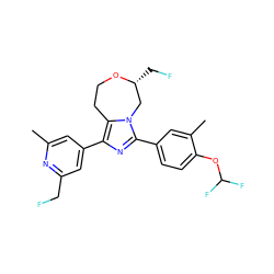 Cc1cc(-c2nc(-c3ccc(OC(F)F)c(C)c3)n3c2CCO[C@H](CF)C3)cc(CF)n1 ZINC001772592956