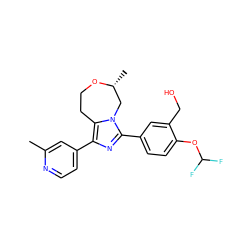 Cc1cc(-c2nc(-c3ccc(OC(F)F)c(CO)c3)n3c2CCO[C@H](C)C3)ccn1 ZINC001772641759