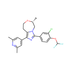 Cc1cc(-c2nc(-c3ccc(OC(F)F)c(Cl)c3)n3c2CCO[C@H](C)C3)cc(C)n1 ZINC000221780780