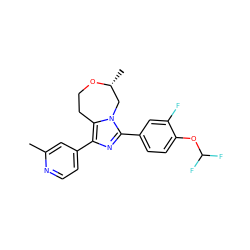 Cc1cc(-c2nc(-c3ccc(OC(F)F)c(F)c3)n3c2CCO[C@H](C)C3)ccn1 ZINC001772575554