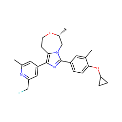 Cc1cc(-c2nc(-c3ccc(OC4CC4)c(C)c3)n3c2CCO[C@H](C)C3)cc(CF)n1 ZINC001772640806