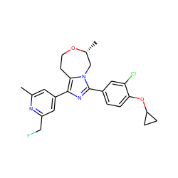 Cc1cc(-c2nc(-c3ccc(OC4CC4)c(Cl)c3)n3c2CCO[C@H](C)C3)cc(CF)n1 ZINC001772601214