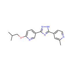 Cc1cc(-c2nc(-c3ccc(OCC(C)C)nc3)n[nH]2)ccn1 ZINC000049017391