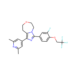 Cc1cc(-c2nc(-c3ccc(OCC(F)(F)F)c(F)c3)n3c2CCOCC3)cc(C)n1 ZINC000221748862