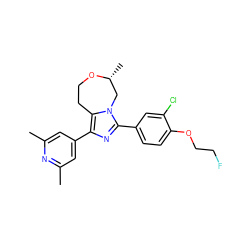 Cc1cc(-c2nc(-c3ccc(OCCF)c(Cl)c3)n3c2CCO[C@H](C)C3)cc(C)n1 ZINC001772633828