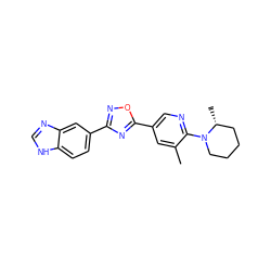 Cc1cc(-c2nc(-c3ccc4[nH]cnc4c3)no2)cnc1N1CCCC[C@H]1C ZINC000118838805