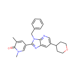 Cc1cc(-c2nc3cc(C4CCOCC4)cnc3n2Cc2ccccc2)cn(C)c1=O ZINC001772579888