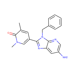 Cc1cc(-c2nc3cc(N)cnc3n2Cc2ccccc2)cn(C)c1=O ZINC001772611527