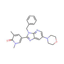 Cc1cc(-c2nc3cc(N4CCOCC4)cnc3n2Cc2ccccc2)cn(C)c1=O ZINC001772606210