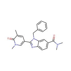 Cc1cc(-c2nc3ccc(C(=O)N(C)C)cc3n2Cc2ccccc2)cn(C)c1=O ZINC001772571548