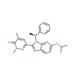 Cc1cc(-c2nc3ccc(OC(C)C)nc3n2[C@@H](C)c2ccccc2)nn(C)c1=O ZINC001772654443