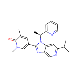 Cc1cc(-c2nc3cnc(C(C)C)cc3n2[C@@H](C)c2ccccn2)cn(C)c1=O ZINC001772598188