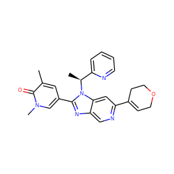 Cc1cc(-c2nc3cnc(C4=CCOCC4)cc3n2[C@@H](C)c2ccccn2)cn(C)c1=O ZINC001772620328