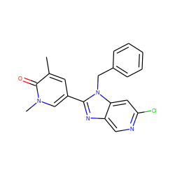 Cc1cc(-c2nc3cnc(Cl)cc3n2Cc2ccccc2)cn(C)c1=O ZINC001772602317