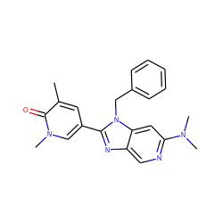 Cc1cc(-c2nc3cnc(N(C)C)cc3n2Cc2ccccc2)cn(C)c1=O ZINC001772575476