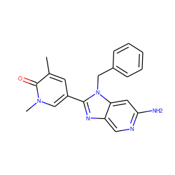 Cc1cc(-c2nc3cnc(N)cc3n2Cc2ccccc2)cn(C)c1=O ZINC001772602158