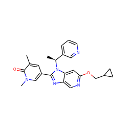 Cc1cc(-c2nc3cnc(OCC4CC4)cc3n2[C@@H](C)c2cccnc2)cn(C)c1=O ZINC001772613873