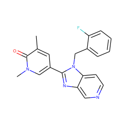 Cc1cc(-c2nc3cnccc3n2Cc2ccccc2F)cn(C)c1=O ZINC001772574386