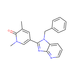 Cc1cc(-c2nc3ncccc3n2Cc2ccccc2)cn(C)c1=O ZINC001772578846