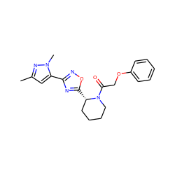 Cc1cc(-c2noc([C@H]3CCCCN3C(=O)COc3ccccc3)n2)n(C)n1 ZINC000143816616