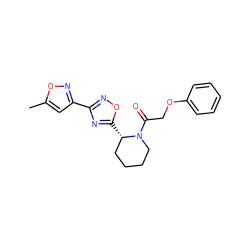 Cc1cc(-c2noc([C@H]3CCCCN3C(=O)COc3ccccc3)n2)no1 ZINC000144573742