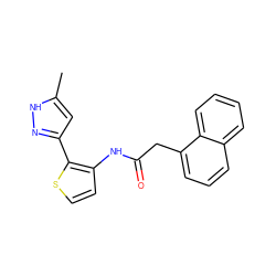 Cc1cc(-c2sccc2NC(=O)Cc2cccc3ccccc23)n[nH]1 ZINC000064559152