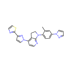 Cc1cc(-n2cccn2)ccc1N1CCc2c(-n3ccc(-c4nccs4)n3)ccnc21 ZINC000040393161