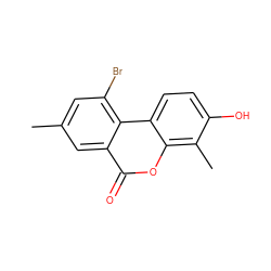 Cc1cc(Br)c2c(c1)c(=O)oc1c(C)c(O)ccc12 ZINC000003987045