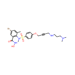 Cc1cc(Br)cc(C(=O)NO)c1N(C)S(=O)(=O)c1ccc(OCC#CCNCCCN(C)C)cc1 ZINC000028224873