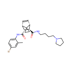 Cc1cc(Br)ccc1NC(=O)[C@@H]1[C@@H]2C=C[C@H]([C@H]1C(=O)NCCCCN1CCCC1)C21CC1 ZINC000168542190