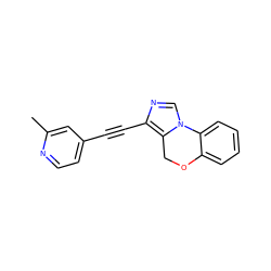 Cc1cc(C#Cc2ncn3c2COc2ccccc2-3)ccn1 ZINC000299870342