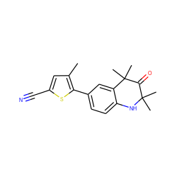 Cc1cc(C#N)sc1-c1ccc2c(c1)C(C)(C)C(=O)C(C)(C)N2 ZINC000053195016