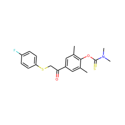 Cc1cc(C(=O)CSc2ccc(F)cc2)cc(C)c1OC(=S)N(C)C ZINC000001400660