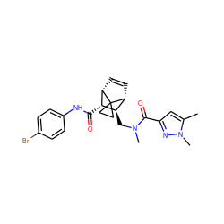 Cc1cc(C(=O)N(C)C[C@H]2[C@H](C(=O)Nc3ccc(Br)cc3)[C@@H]3C=C[C@H]2C32CC2)nn1C ZINC000168330524