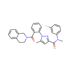 Cc1cc(C(=O)N(C)c2cccc(F)c2)nn1-c1ccccc1C(=O)N1CCc2ccccc2C1 ZINC000029464997