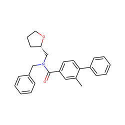 Cc1cc(C(=O)N(Cc2ccccc2)C[C@@H]2CCCO2)ccc1-c1ccccc1 ZINC000040915524