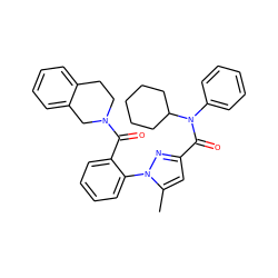 Cc1cc(C(=O)N(c2ccccc2)C2CCCCC2)nn1-c1ccccc1C(=O)N1CCc2ccccc2C1 ZINC000029465014